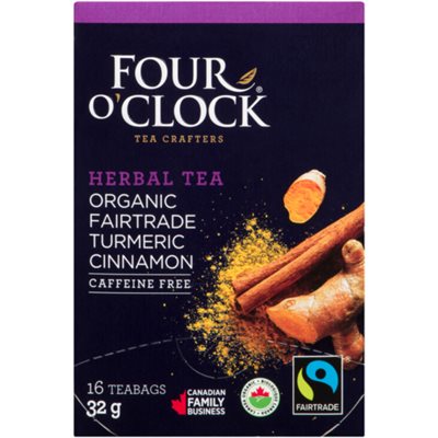 Four O'Clock Tisane Biologique équitable Curcuma Cannelle 16 Sachets 32 g