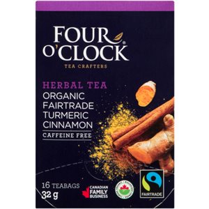 Four O'Clock Tisane Biologique équitable Curcuma Cannelle 16 Sachets 32 g