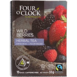 Four O'Clock Tisane Biologique Baies Sauvages 15 Sachets sans Caféine 33 g