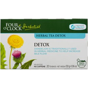 Four O'Clock Herbalist Herbal Tea Detox 20 Teabags 30 g 20S