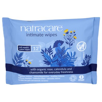 Organic Cotton Intimate Wipes 12 ct