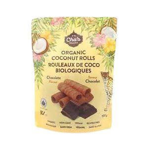 Cha's Rouleaux de noix de coco et chocolat biologiques 100g
