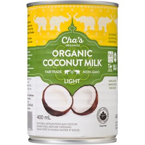 Cha's Organics Coconut Milk Light 400 ml 