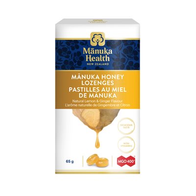 MANUKA HEALTH HONEY LEMON & GINGER LOZENGES MGO 400+