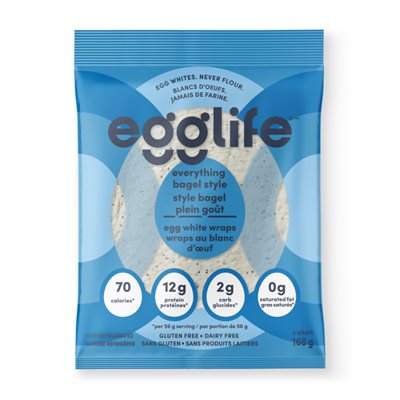 EGGLIFE WRAPS AU BLANC D'OEUF BAGEL PLEIN GOÛT 168g EGGLIFE WRAPS AU BLANC D'OEUF BAGEL PLEIN GOÛT 168g