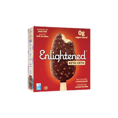 Enlightened dark chocolate keto bars caramel peanut 4x31ml