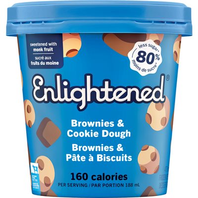 Enlightened Frozen Dessert Brownies & cookie dough light 473ML