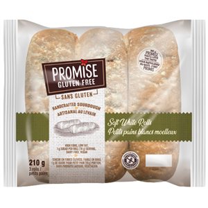 Promise Gluten Free Handcrafted Sourdough Soft White Rolls 3 pack 210g