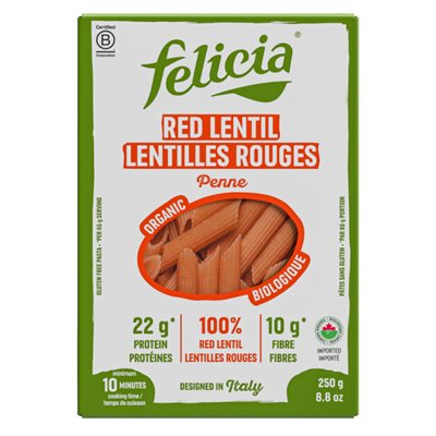 Felicia Organic Red Lentil Penne 250G
