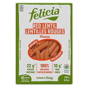 Felicia Organic Red Lentil Penne 250G