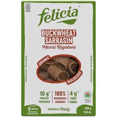 Felicia Organic Buckwheat Mezzi Rigatoni 250G