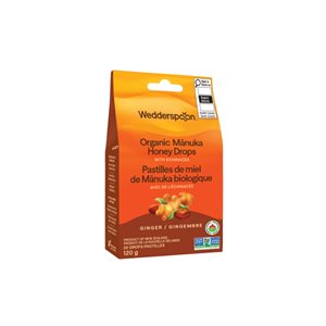 Org Manuka Honey Drops Ginger 120g