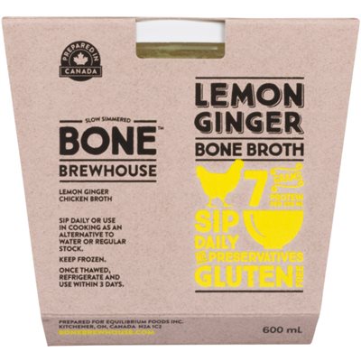 Bone Brewhouse Slow Simmered Lemon Ginger Bone Broth 600 ml 