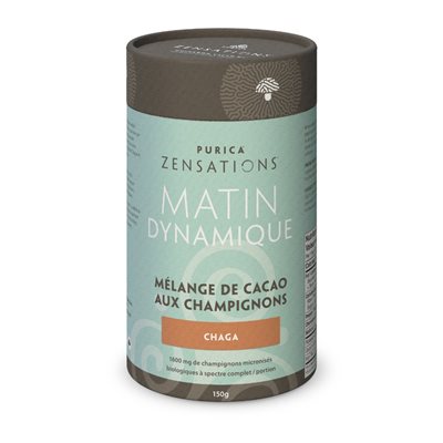 Purica Mélange de cacao avec champignons micronisés biologiques Chaga 1600mg / portion 150g Purica Mélange de cacao avec champignons micronisés biologiques Chaga 1600mg / portion 150g