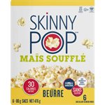 Skinny Pop Butter Microwave Popcorn 476G