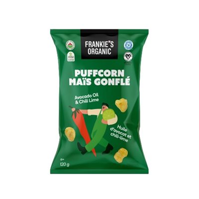 Frankie's Organic Puffcorn Avocado oil & Chili Lime 120g