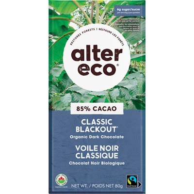 Alter Eco Deep Dark Organic Chocolate Blackout 80 g 