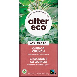 Organic Quinoa Crunch 60% Deep Dark Chocolate Bar 80G