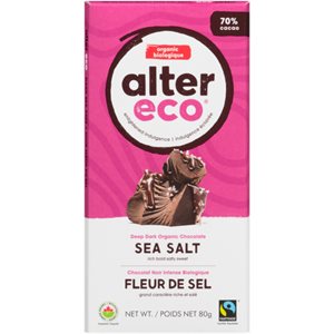 Alter Eco Deep Dark Organic Chocolate Sea Salt 80 g 80g