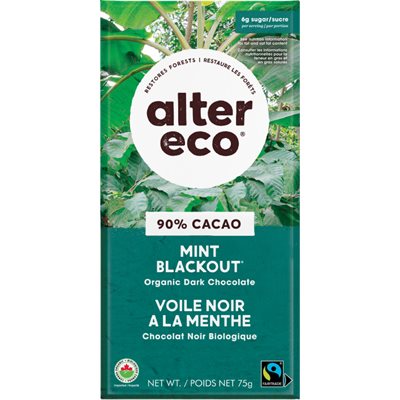 Alter Eco Mint Blackout Chocolate 75g