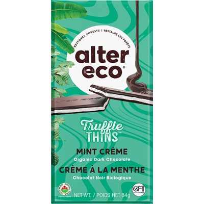 Alter Eco Chocolat noir Truffle Thins créme à la menthe