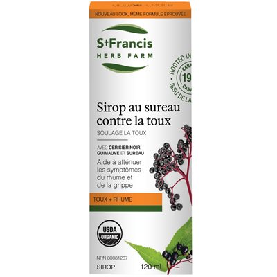 St Francis Sirop pour la toux au sureau - Adultes 120ml St Francis Sirop pour la toux au sureau - Adultes 120ml