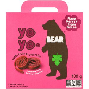 Bear Yoyos Raspberry 5 Packs x 2 Rolls 100 g