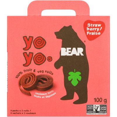 Bear Yoyos Fraise 5 Sachets x 2 Rouleaux 100 g