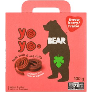 Bear Yoyos Strawberry 5 Packs x 2 Rolls 100 g 100g