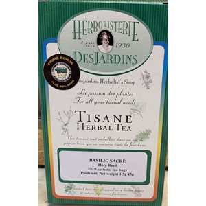 Herboristerie Desjardins Tisane De Basilic Sacré Format Boni Tau 25+5 Sachets