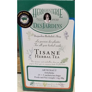 Herboristerie Desjardins Tisane D'Artichaut Format Boni Tau 25+5 Sachets