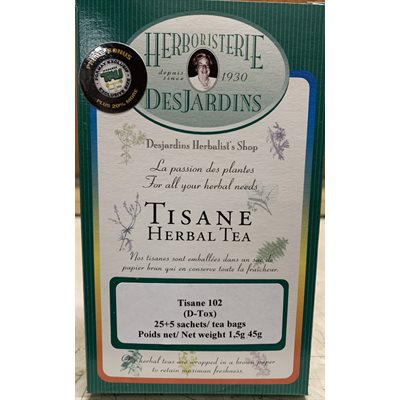 Herboristerie Desjardins Tisane Détox Format Boni Tau 25+5 Sachets