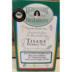 Herboristerie Desjardins Tisane D'Eucalyptus Format Boni Tau 25+5 Sachets