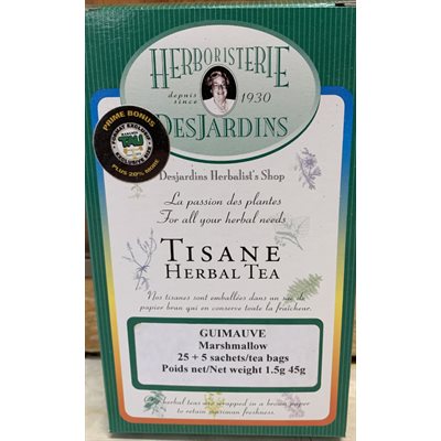Herboristerie Desjardins Tisane De Guimauve Format Boni Tau 25+5 Sachets