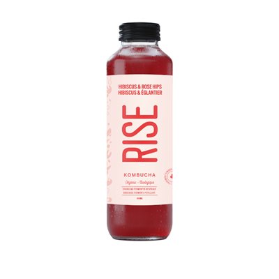 Rise Kombucha Bio Hibiscus Eglantier 414ml Rise Kombucha Bio Hibiscus Eglantier 414ml