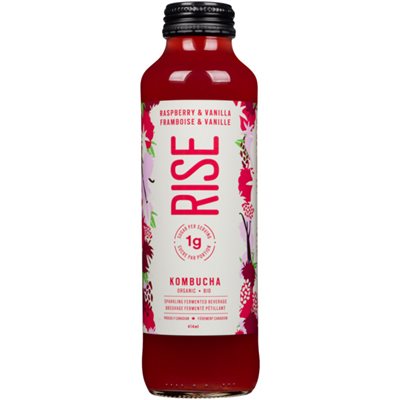 Rise Organic Raspberry & Vanilla Kombucha 414ml
