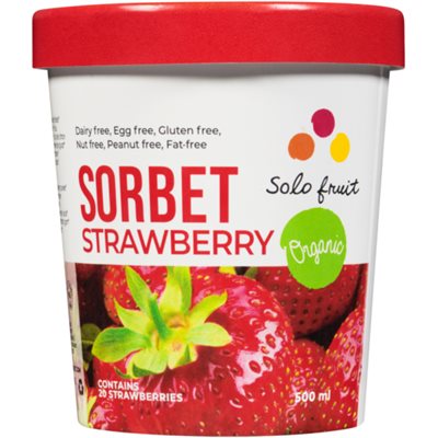 Solo Fruit Sorbet Strawberry Organic 500 ml 500 ml