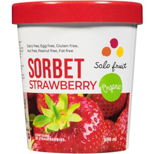 Solo Fruit Sorbet Strawberry Organic 500 ml 500 ml