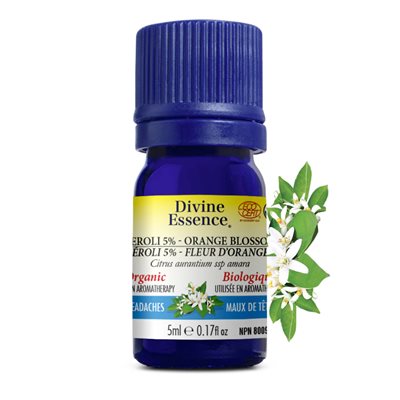 Divine Essence Huile essentielle de néroli bio 5% - Fleur d'oranger 5ml
