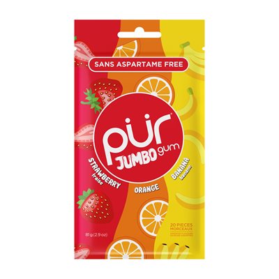 Pur Jumbo Gomme-Fraise,orange, banane