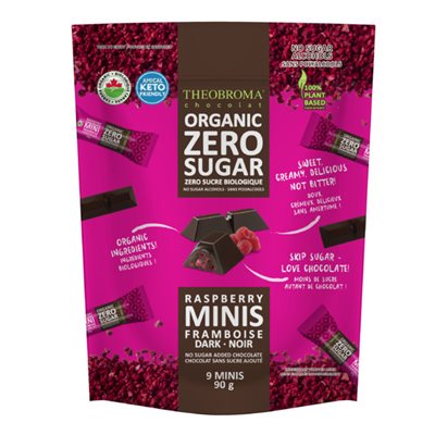 Theobroma Mini Bâton Chocolat Zero Sucre Biologique et Framboise