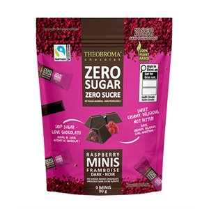 Theobroma Chocolat Noir Équitable Sans Sucre Ajouté – Framboise 90g