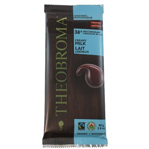 Theobroma Chocolat 38 % au Lait Crémeux Biologique 