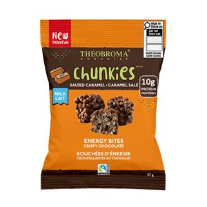 Theobroma Chocolat Au Lait Équitable 38 % Chunkies – Caramel Salé 37g