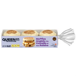 Queen Street Bakery English Muffins: Cinnamon Raisin 6un / 432g