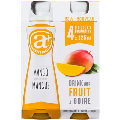 A+ Superfruit Drink Mango 4 Bottles x 125 ml 