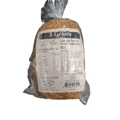 FOURNIL ANCESTRAL ORGANIC 3 GRAIN BREAD 500GR