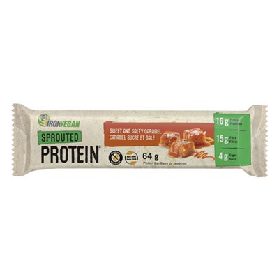 Iron Vegan Protein Bar Sprouted Caramel sweet salty