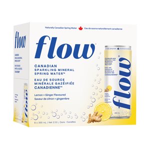 Flow Lemon Ginger Sparkling Water 6x355ml