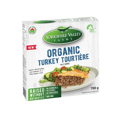 YORKSHIRE VALLEY FARMS ORGANIC TURKEY TOURTIERE 700g